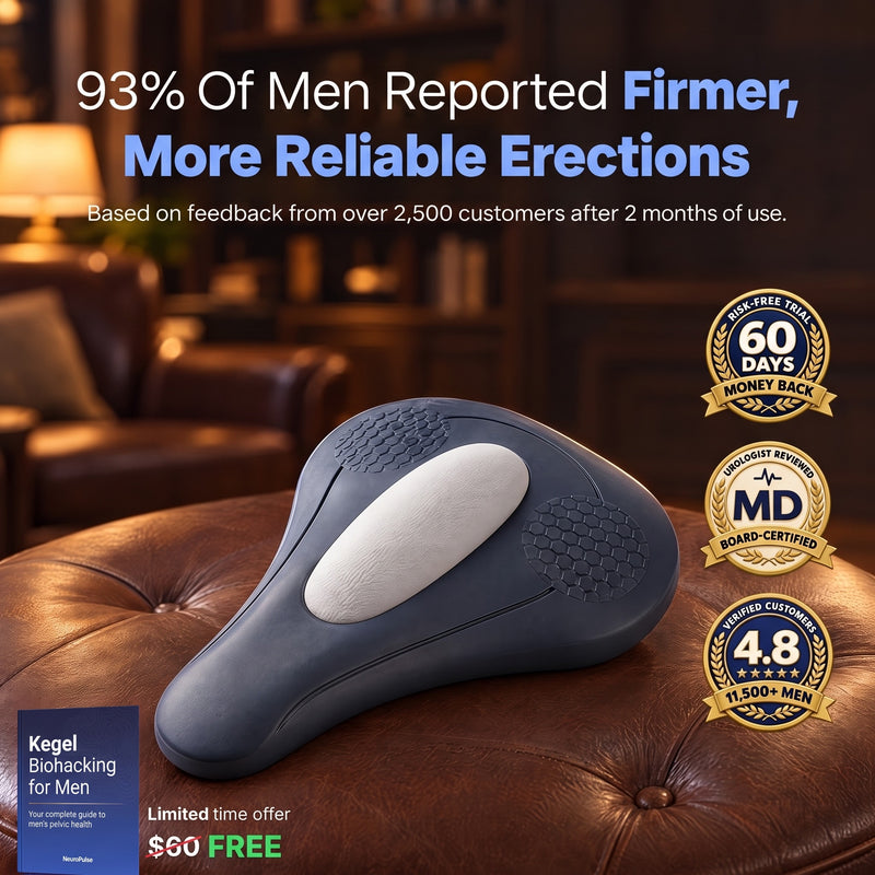 NeuroPulse targets the pelvic floor, with the free Kegel Biohacking for Men e-book
